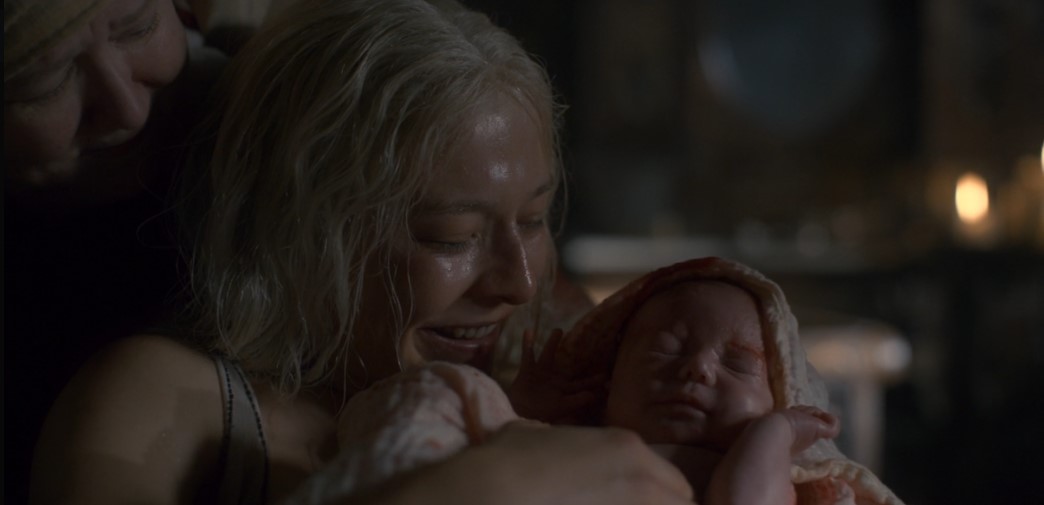 newborn baby joffrey velaryon in rhaenyra's arm episode 6 house of the dragon