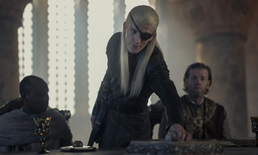 Aemond Targaryen in House of the Dragon Season 2 Episode 6, with his small council