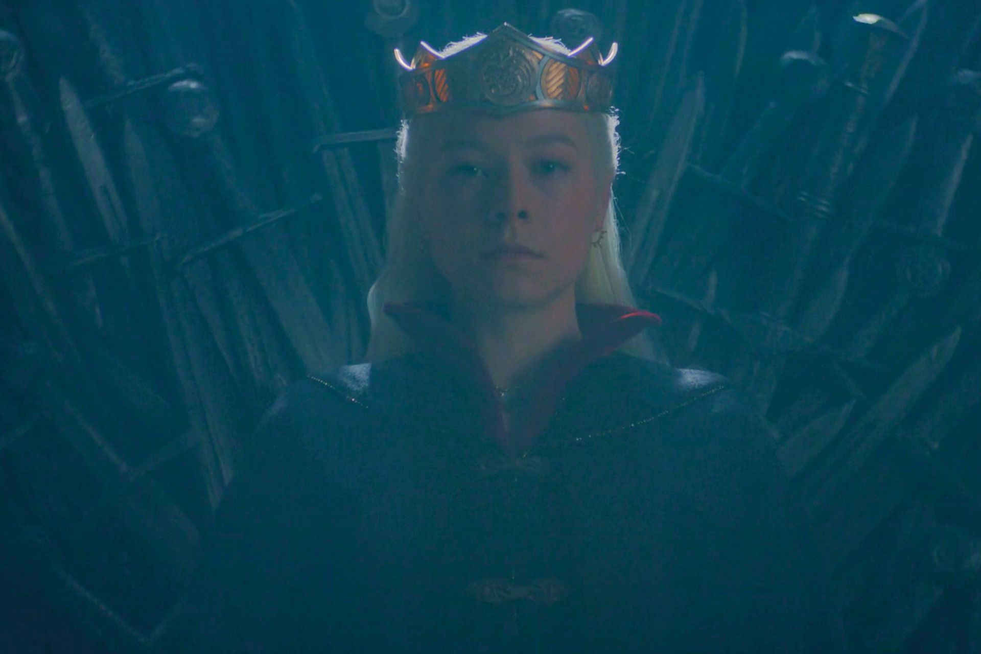 Rhaenyra sitting on the Iron Throne